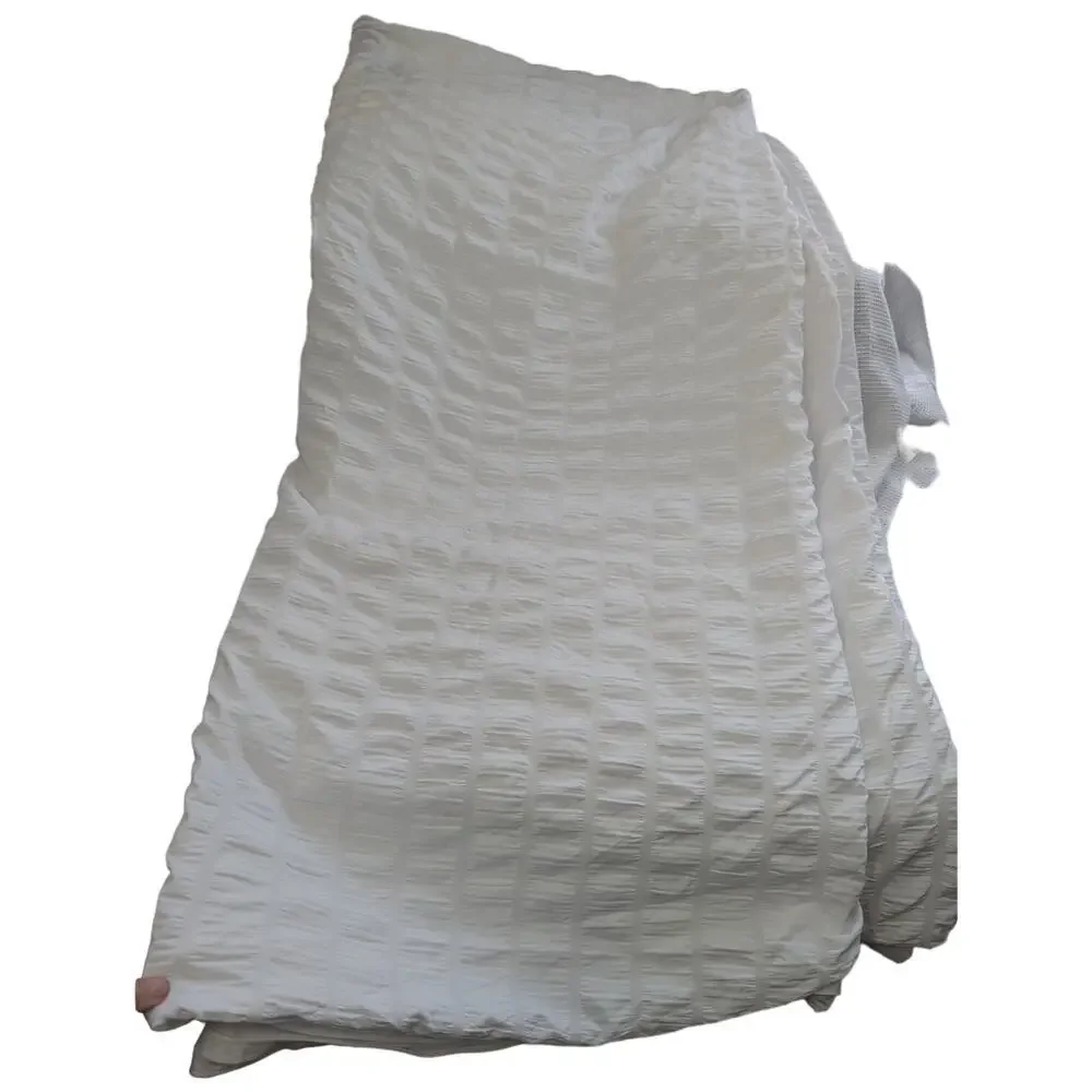 GORGEOUS WHITE PUFF CRIMPED MICROFIBER DUVET COMFORTER COVER! SZ FL
